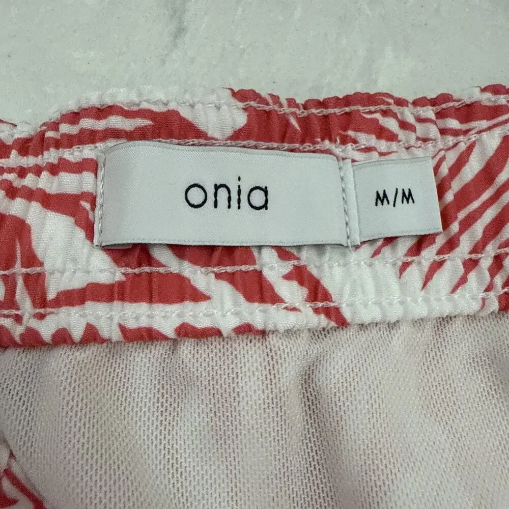 Onia The Calder Swim Trunks Tropical Print Lined Beach Hawaii Pink Size Medium